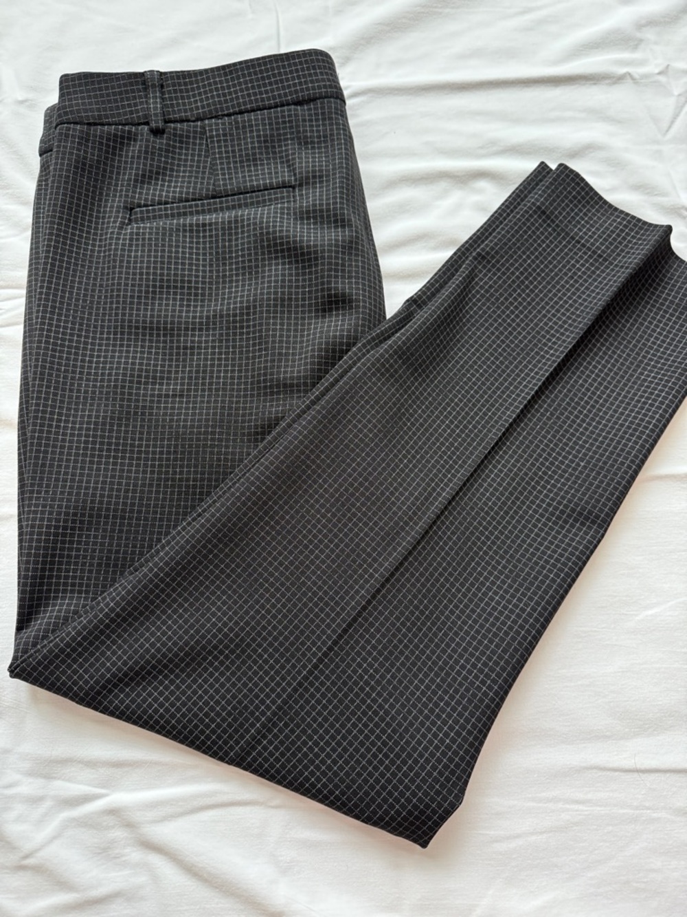 Amanda & Chelsea Black Micro-Check Dress Pants / Trousers - Picture 2 of 8
